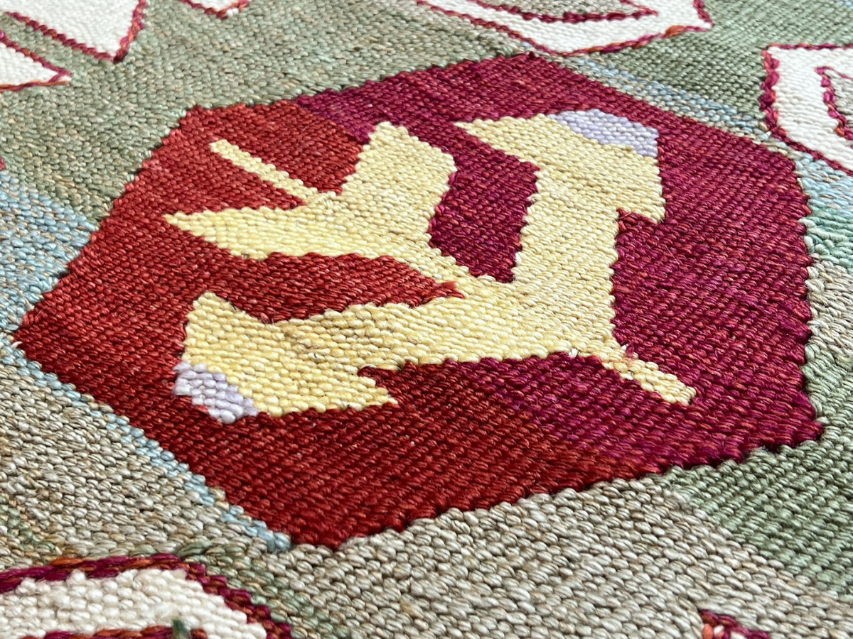 Large Vintage Yarn Kilim Rug
