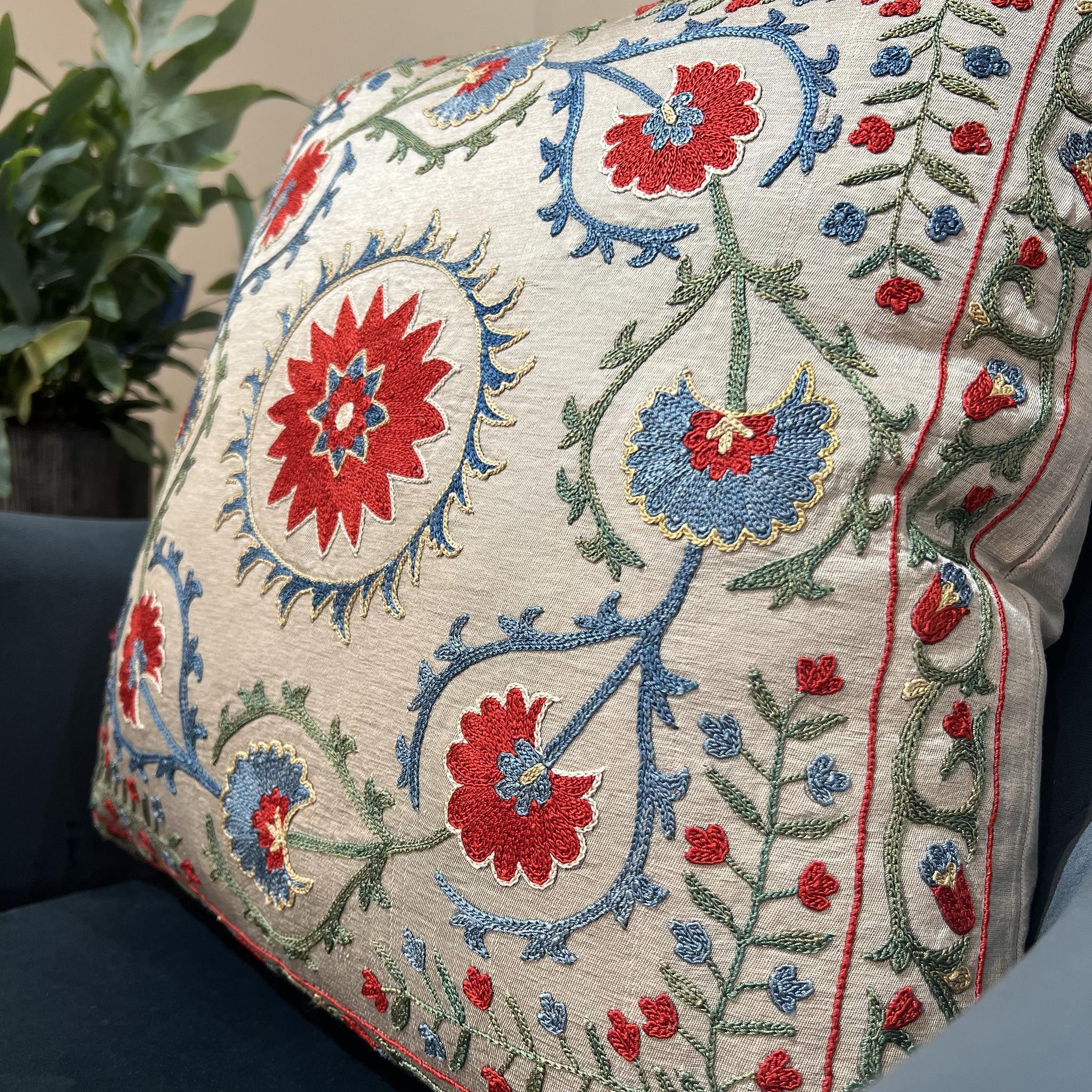 Fine Suzani Silk Cushion