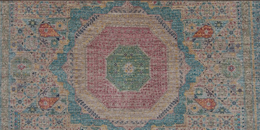 Handknotted Mamluk Rug flat shot showing intricate design