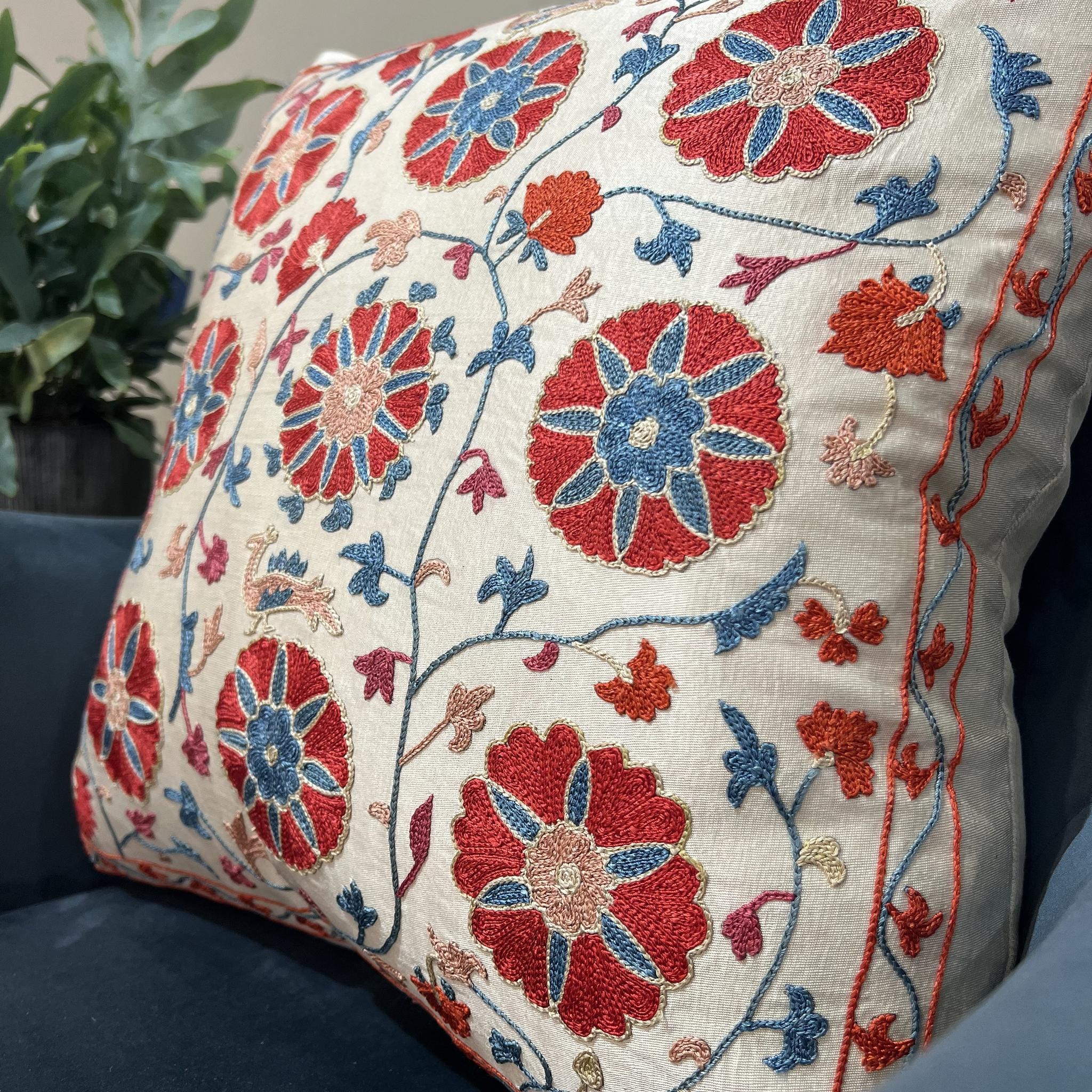 Fine Suzani Silk Cushion