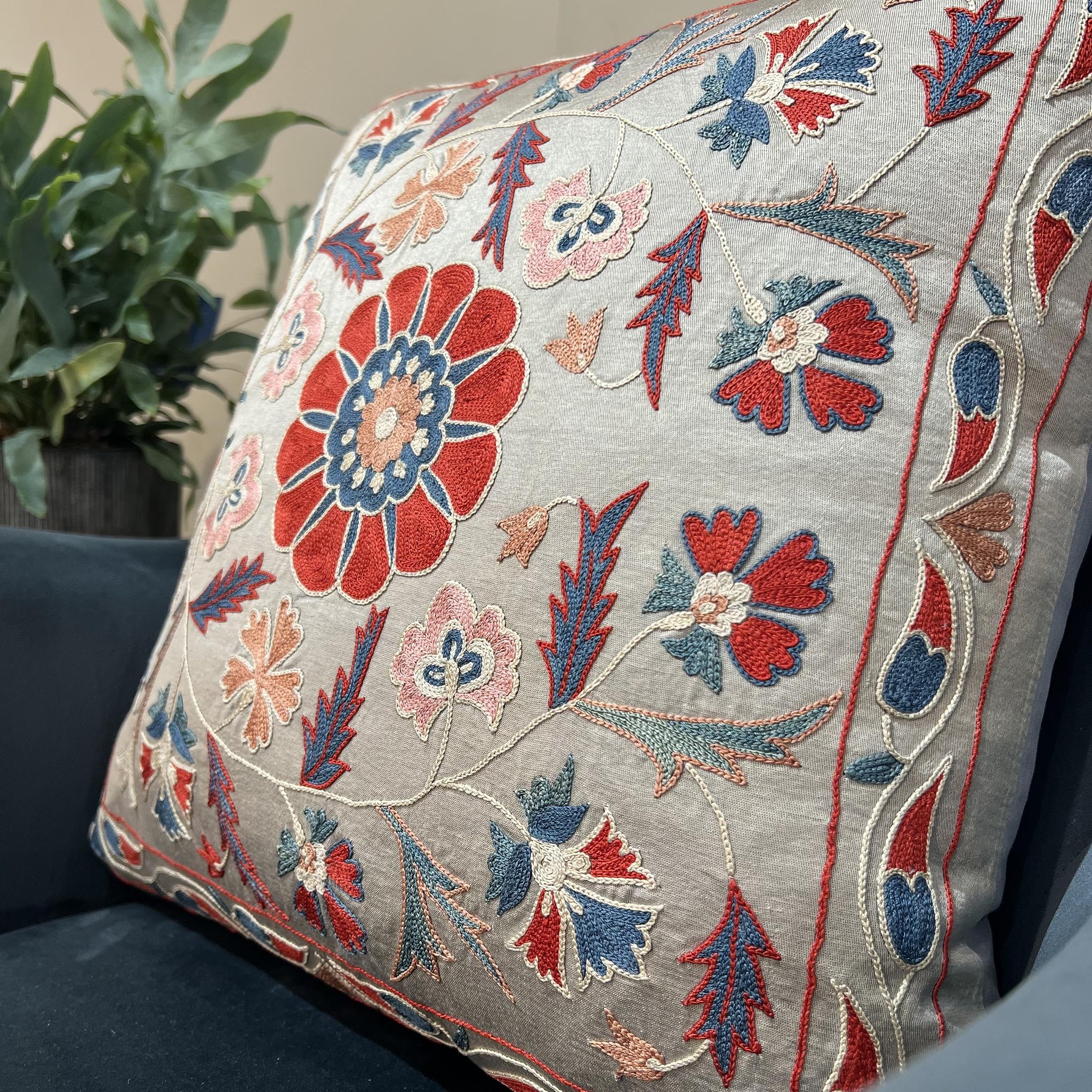 Fine Suzani Silk Cushion