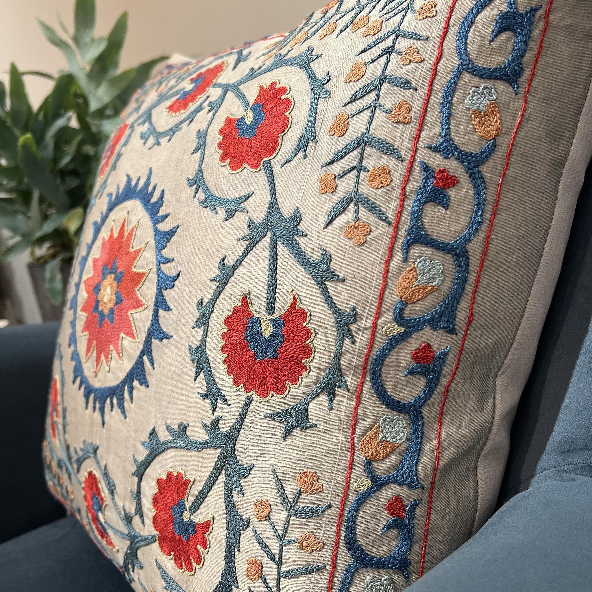 Fine Suzani Silk Cushion