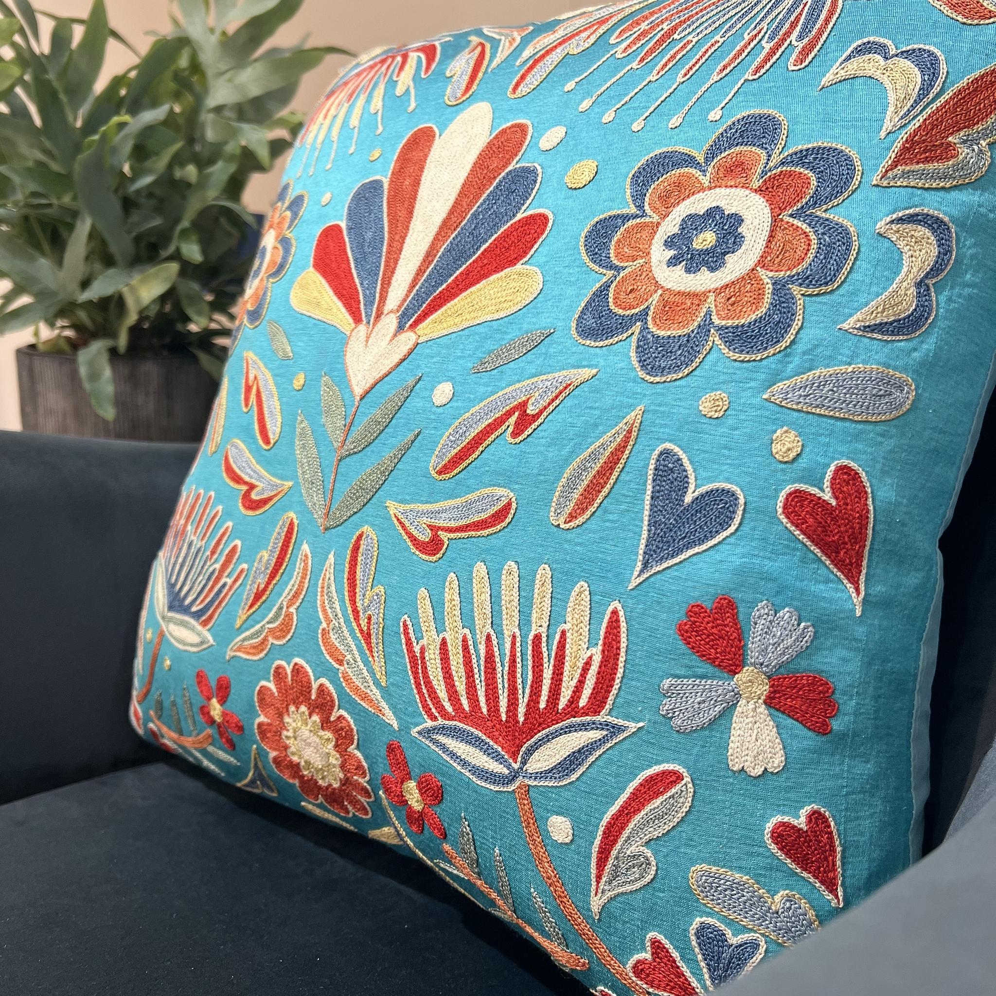 Fine Suzani Silk Cushion