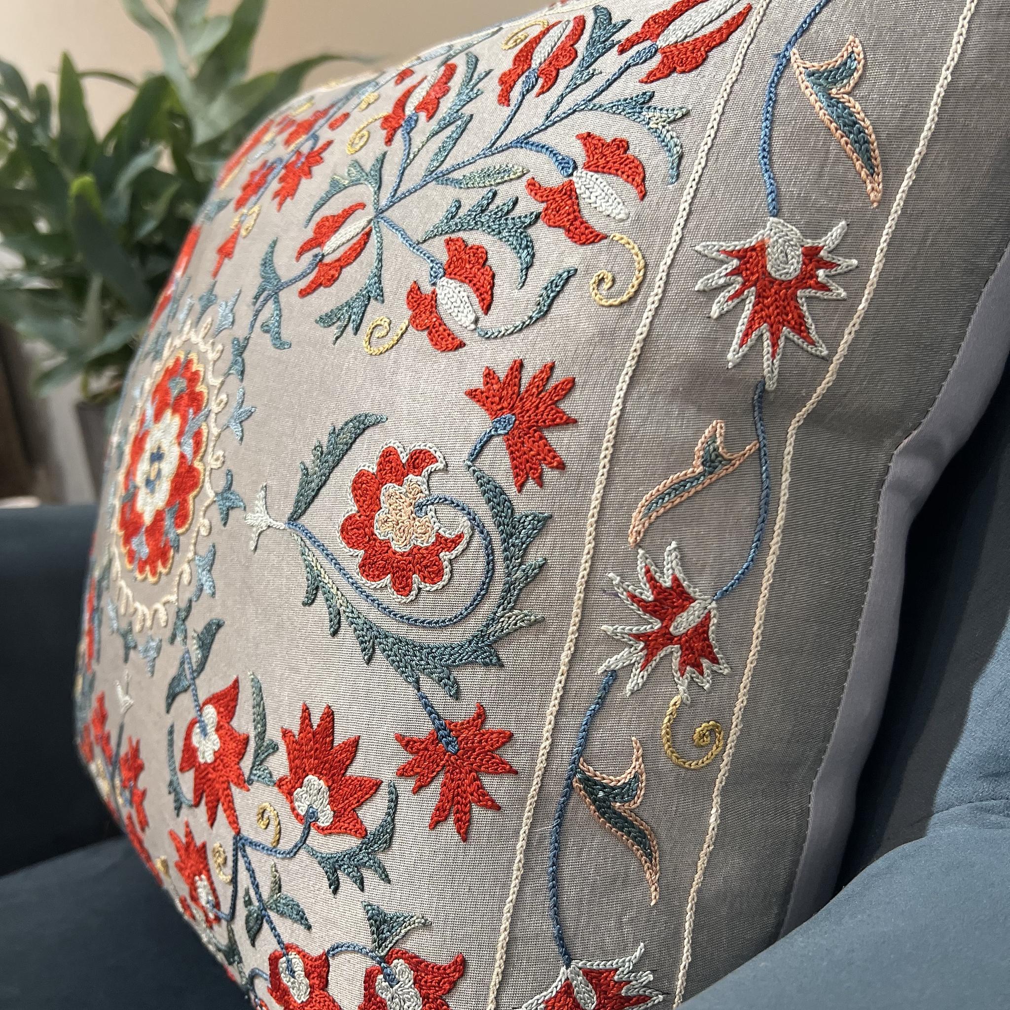 Fine Suzani Silk Cushion