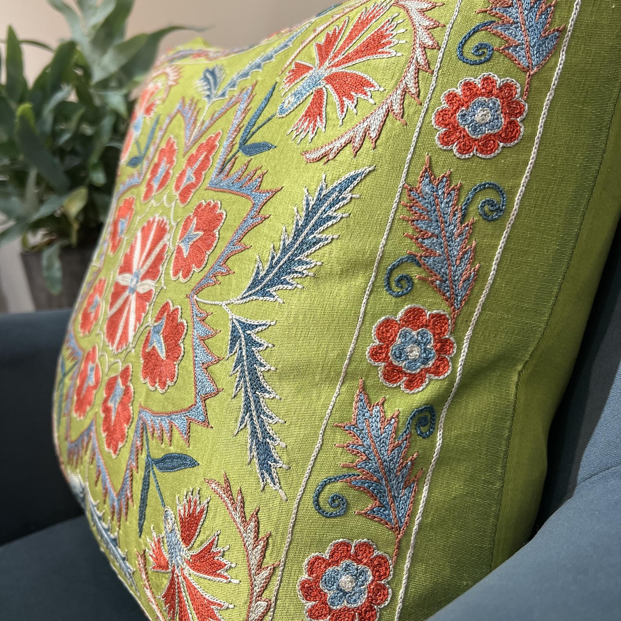 Fine Suzani Silk Cushion