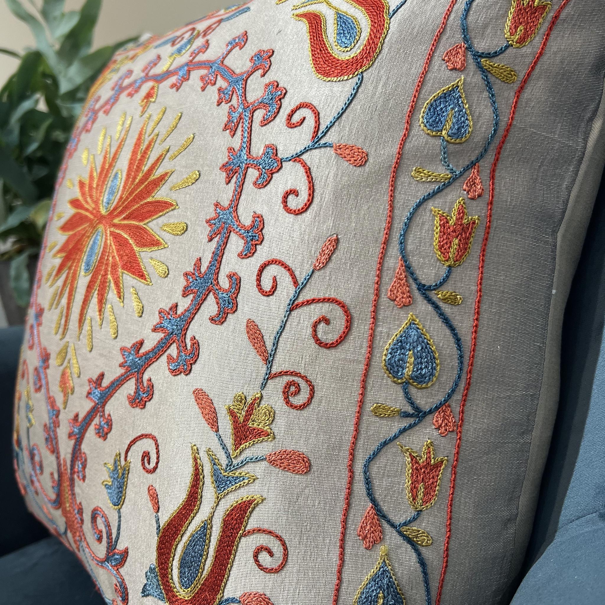 Fine Suzani Silk Cushion