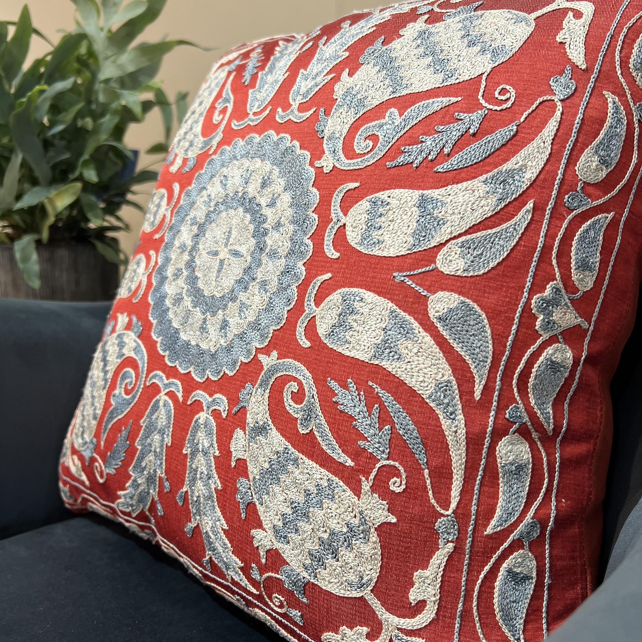 Fine Suzani Silk Cushion