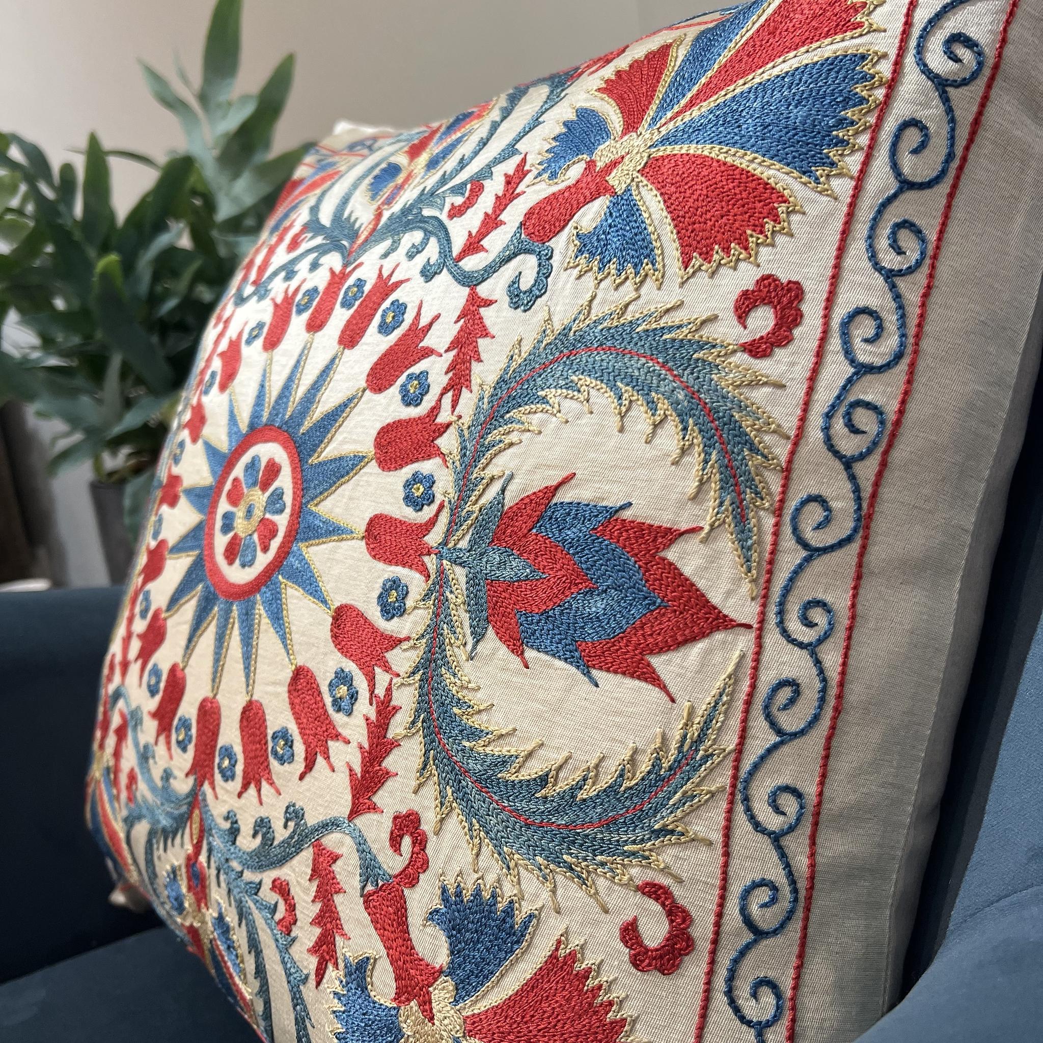 Fine Suzani Silk Cushion