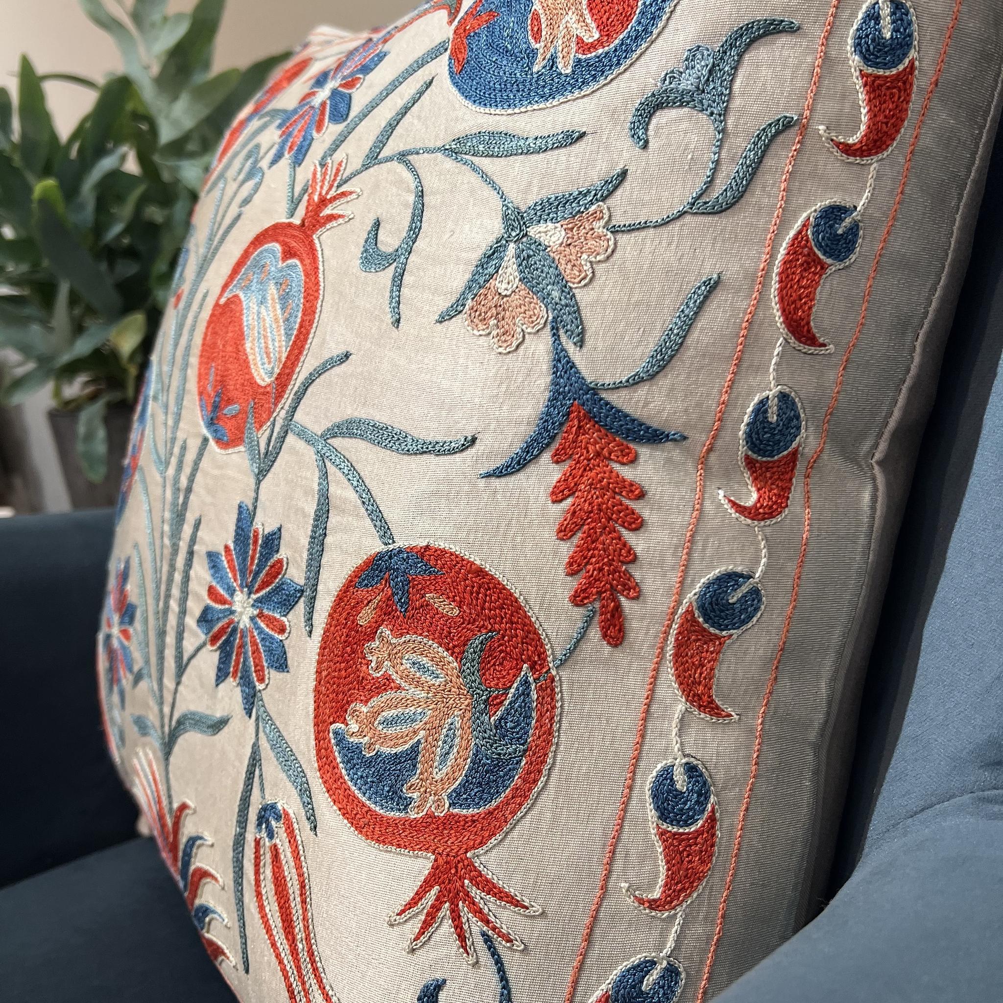 Fine Suzani Silk Cushion