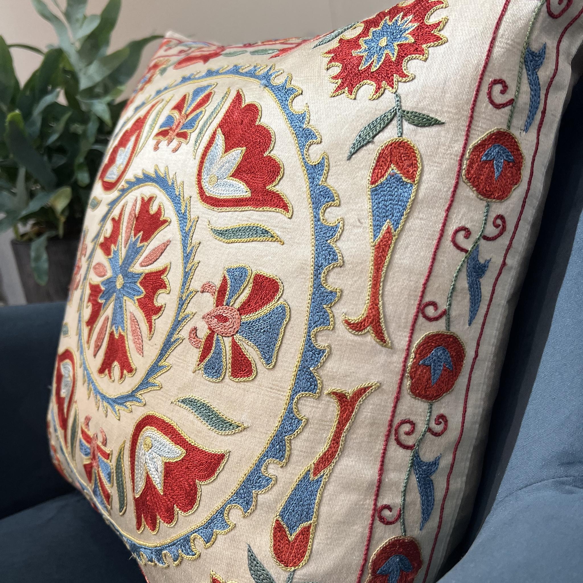 Fine Suzani Silk Cushion