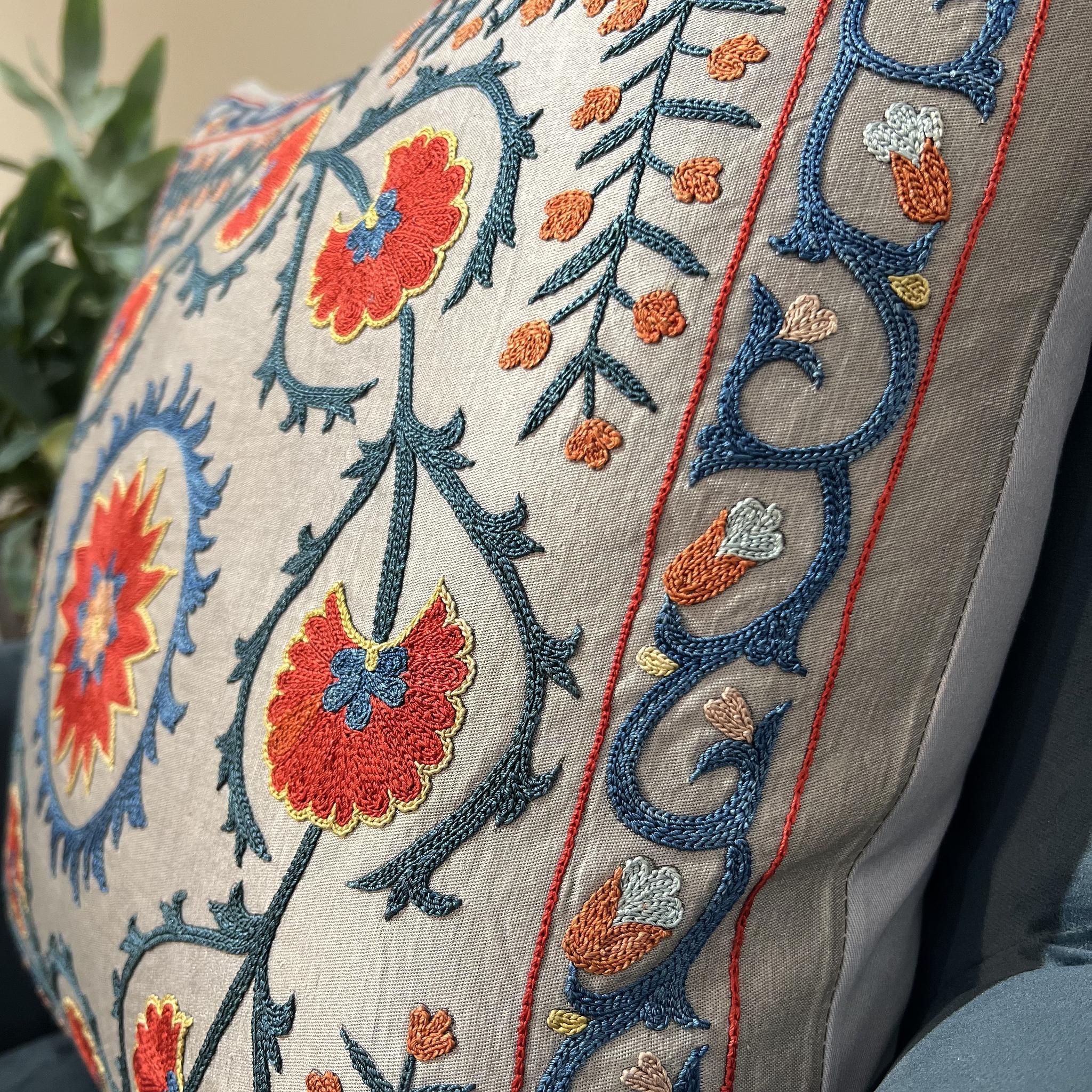 Fine Suzani Silk Cushion