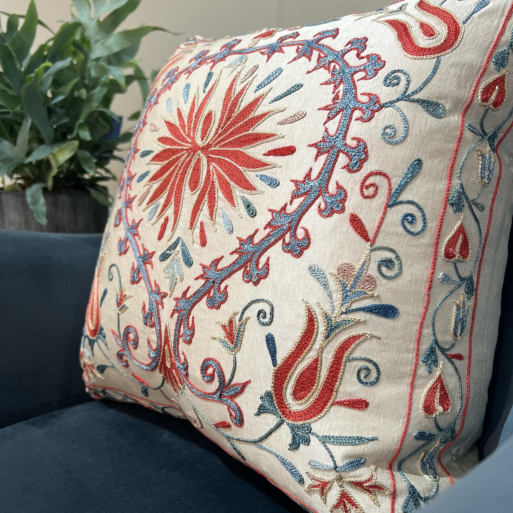 Fine Suzani Silk Cushion