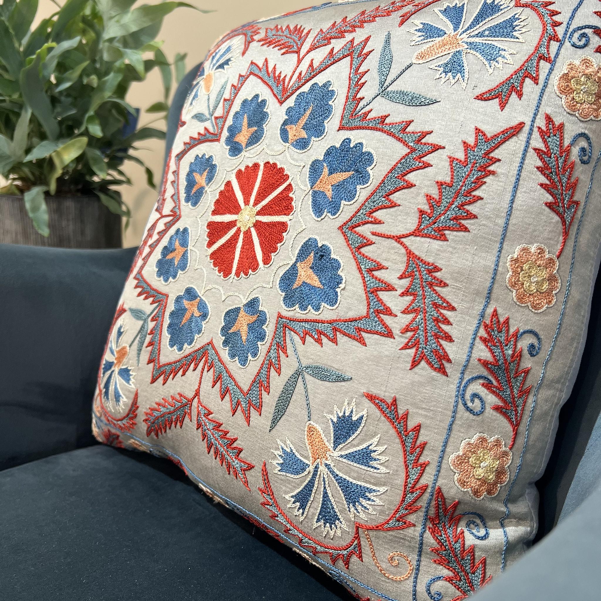 Fine Suzani Silk Cushion