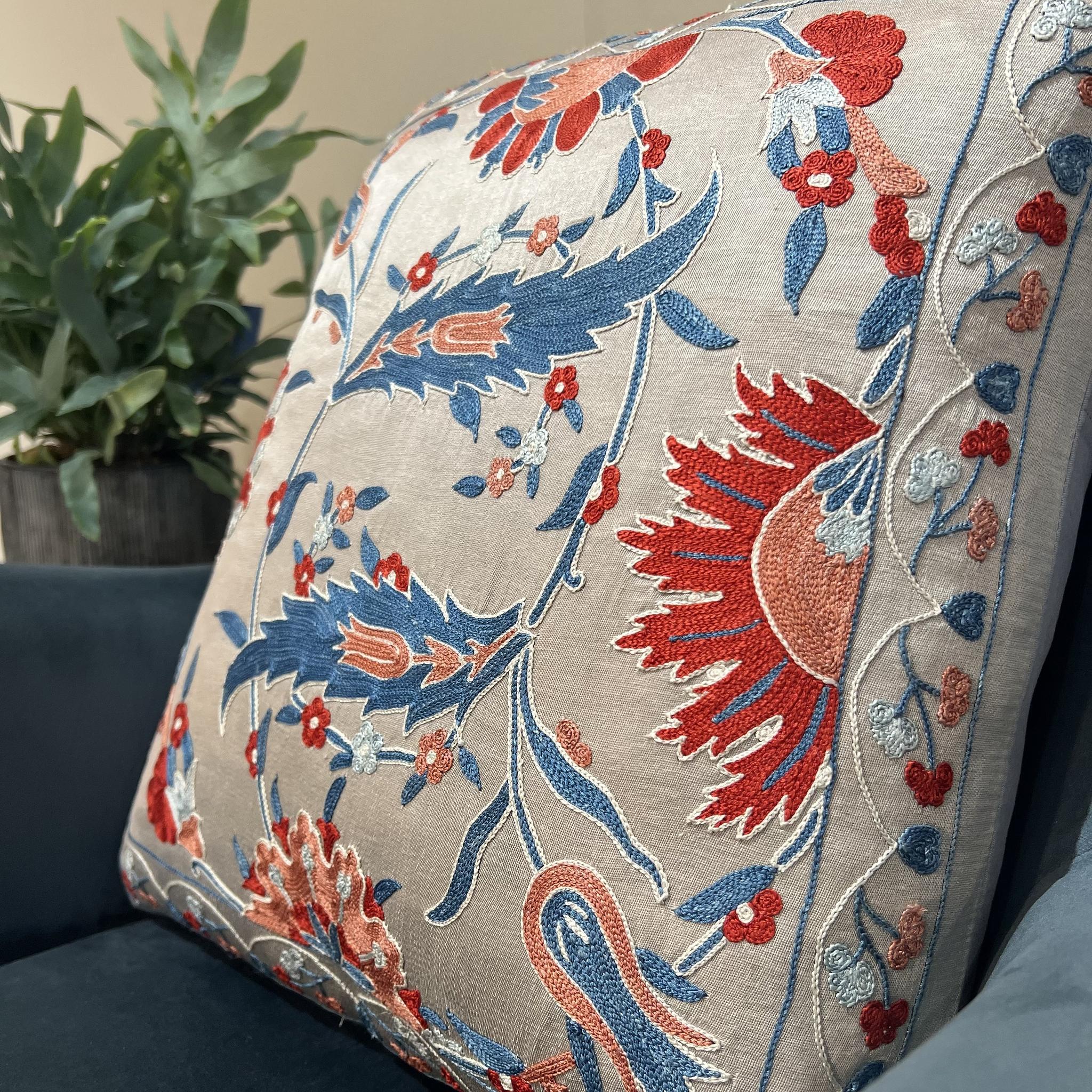 Fine Suzani Silk Cushion