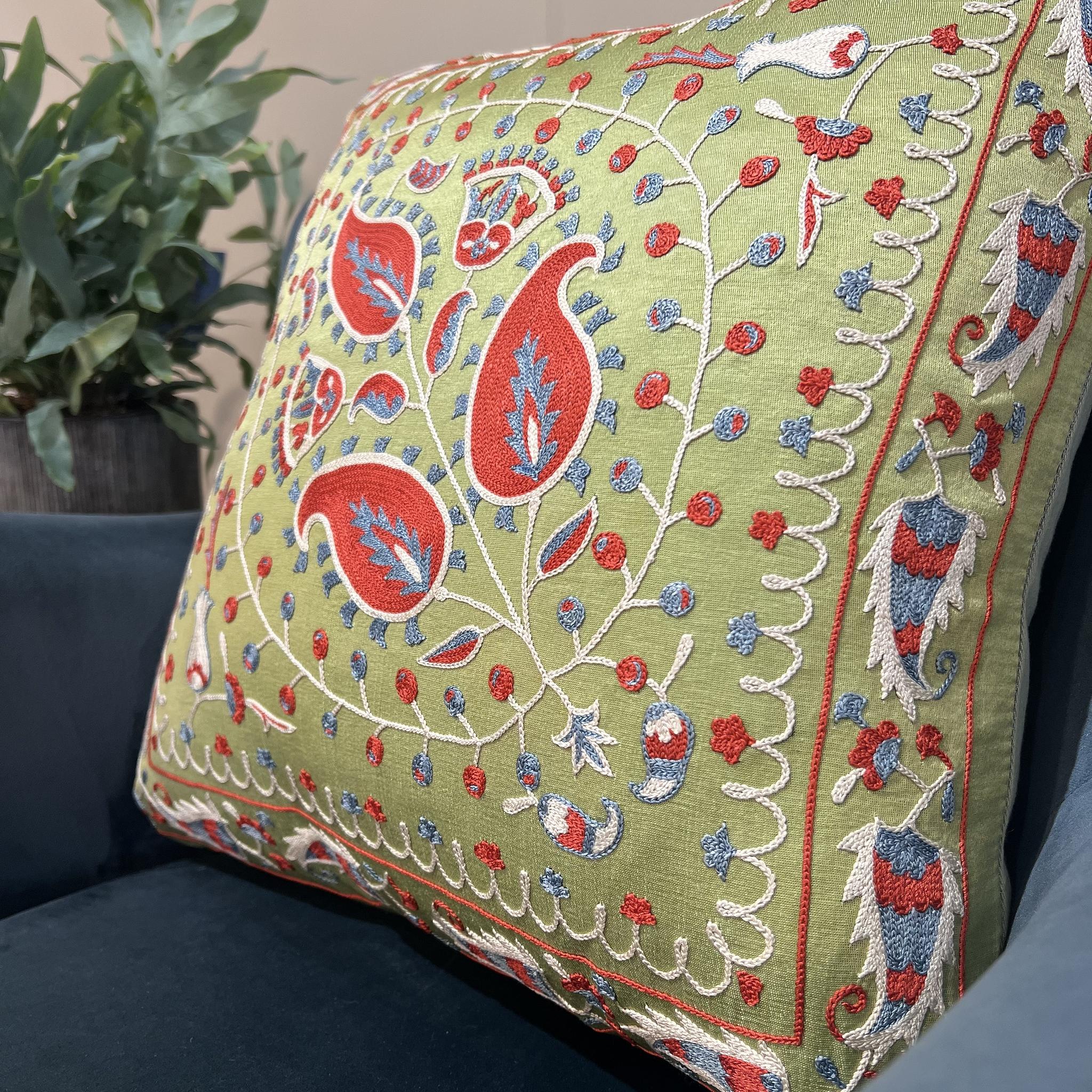 Fine Suzani Silk Cushion