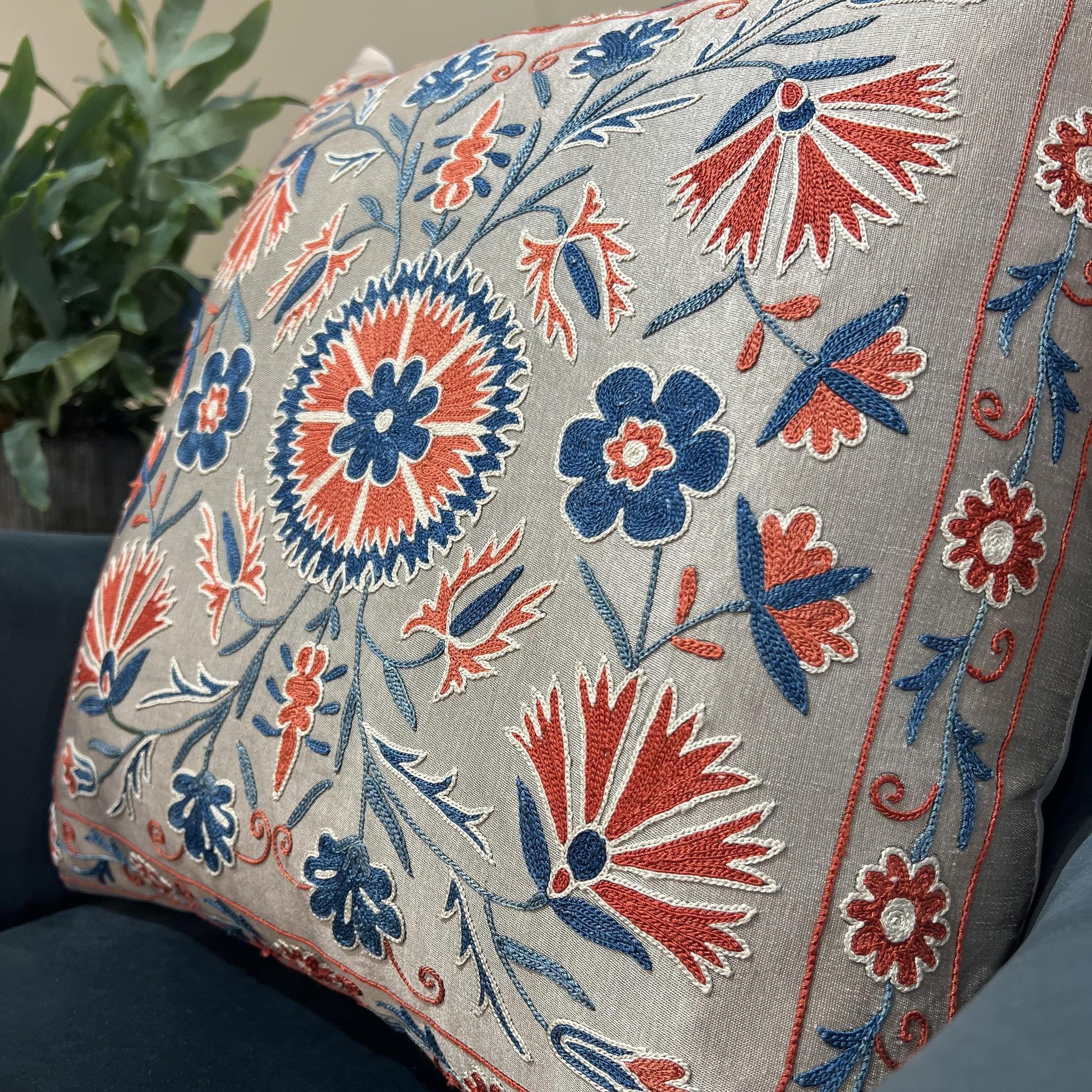 Fine Suzani Silk Cushion